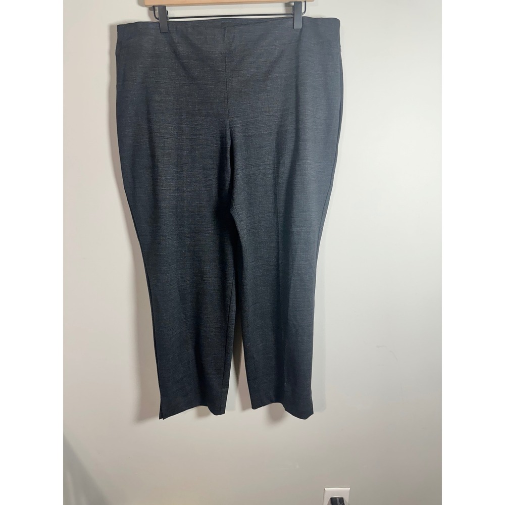 Cynthia Rowley Woman Gray Textured Pull On Ankle Pants Plus Size 16W D418X